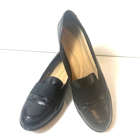 Naturalizer N5 Comfort Leather Wedge Womens 11N Black Classic Pumps Shoe Slip On - Picture 3 of 12